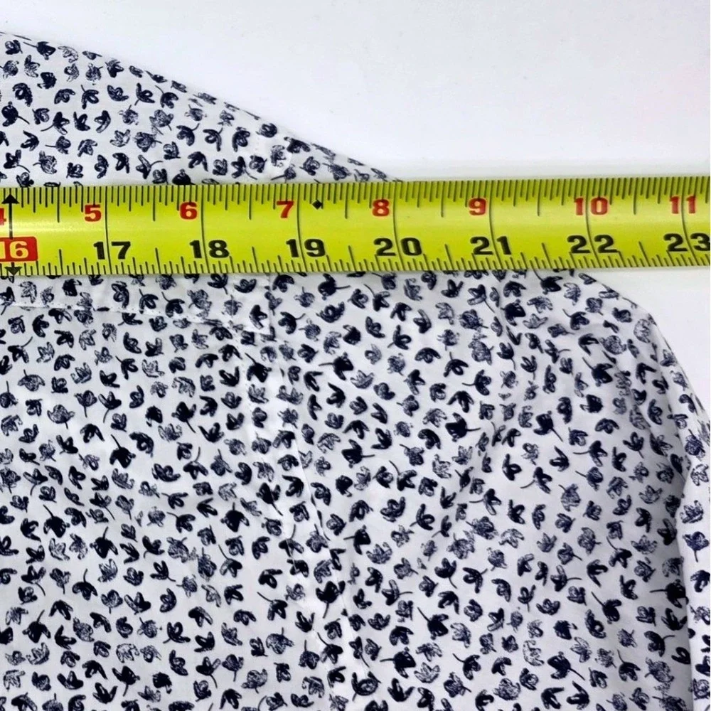 Rodd &‎ Gunn Mens Sports Fit Floral Button-Down Shirt White Navy Blue